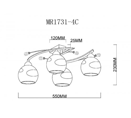 Потолочная люстра MyFar Stella MR1731-4C Потолочная люстра MyFar Stella MR1731-4C