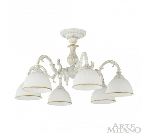 Потолочная люстра Arte Milano 346410/6 WT+G Потолочная люстра Arte Milano 346410/6 WT+G