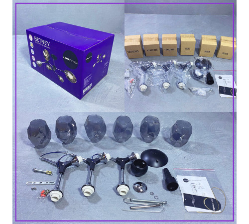 Потолочная люстра Seven Fires Betney SF3330/6C-BK-CR-SMK Потолочная люстра Seven Fires Betney SF3330/6C-BK-CR-SMK