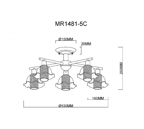 Потолочная люстра MyFar Lisa MR1481-5C Потолочная люстра MyFar Lisa MR1481-5C
