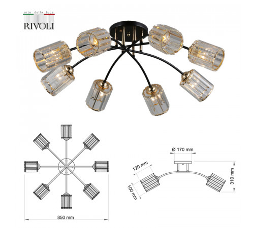 Потолочная люстра Rivoli Emanuelle 9101-308 Б0053403 Потолочная люстра Rivoli Emanuelle 9101-308 Б0053403