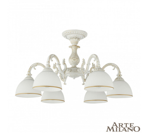 Потолочная люстра Arte Milano 346410/6 WT+G Потолочная люстра Arte Milano 346410/6 WT+G