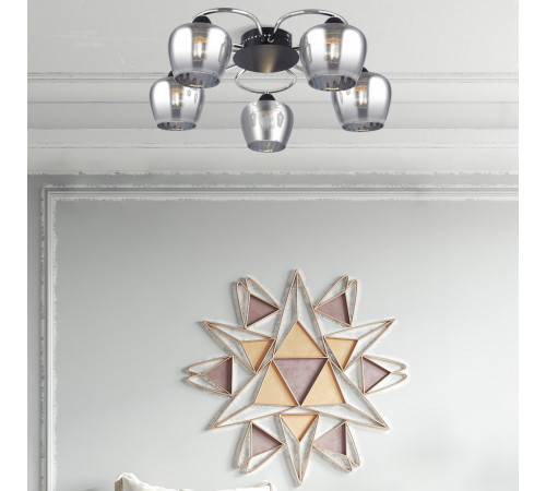Потолочная люстра Arte Milano Amalfi 321508/5 CR+BK Потолочная люстра Arte Milano Amalfi 321508/5 CR+BK