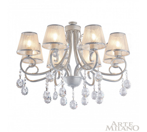 Потолочная люстра Arte Milano Amalfi 337146/8 WT+SL Потолочная люстра Arte Milano Amalfi 337146/8 WT+SL