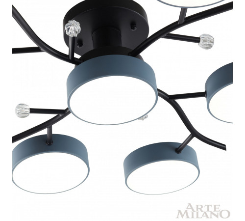 Потолочная люстра Arte Milano Ferrara 256606/8+1 Bk/Gr Потолочная люстра Arte Milano Ferrara 256606/8+1 Bk/Gr