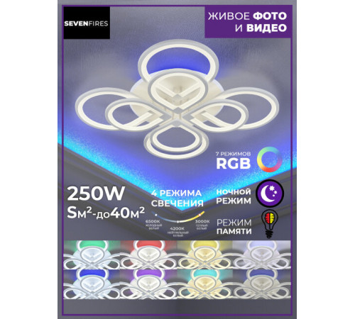 Потолочная люстра Seven Fires Pollika SF5007/9C-WT-RGB