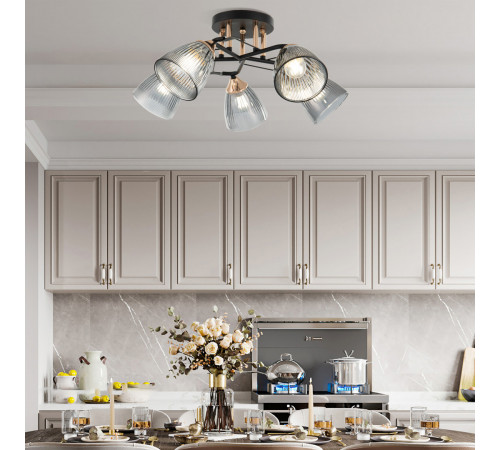 Потолочная люстра Arte Milano Amalfi 322610/5 BK+FG Потолочная люстра Arte Milano Amalfi 322610/5 BK+FG