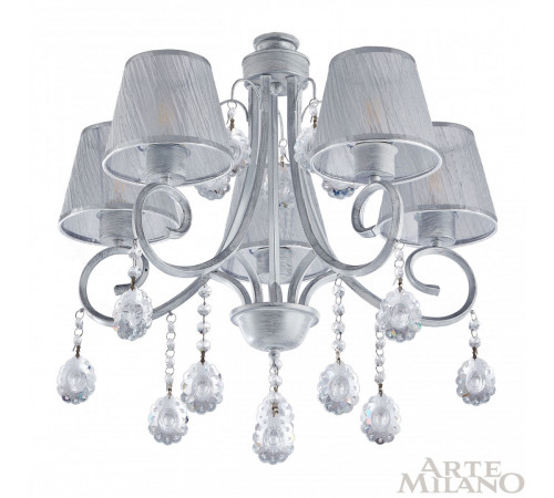 Потолочная люстра Arte Milano Amalfi 337146/5 WT+SL Потолочная люстра Arte Milano Amalfi 337146/5 WT+SL
