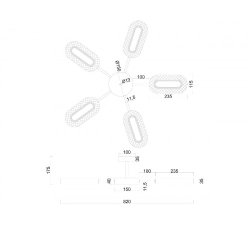 Потолочная люстра Arte Lamp Ovale A2489PL-5GO Потолочная люстра Arte Lamp Ovale A2489PL-5GO