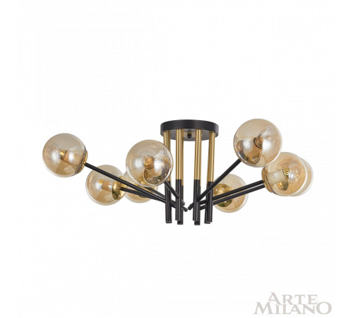 Потолочная люстра Arte Milano Neapolis 273708/8 BK/GD Потолочная люстра Arte Milano Neapolis 273708/8 BK/GD