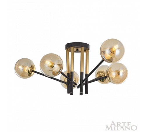 Потолочная люстра Arte Milano Neapolis 273708/6 BK/GD Потолочная люстра Arte Milano Neapolis 273708/6 BK/GD