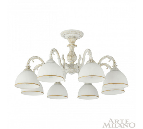 Потолочная люстра Arte Milano 346410/8 WT+G Потолочная люстра Arte Milano 346410/8 WT+G