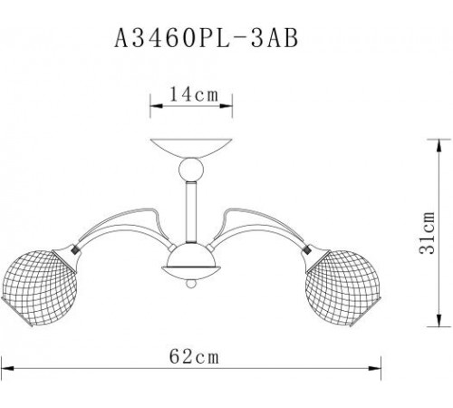 Потолочная люстра Arte Lamp Willow A3461PL-3AB Потолочная люстра Arte Lamp Willow A3461PL-3AB
