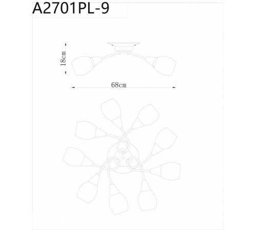 Потолочная люстра ARTE Lamp A2701PL-9WG Потолочная люстра ARTE Lamp A2701PL-9WG
