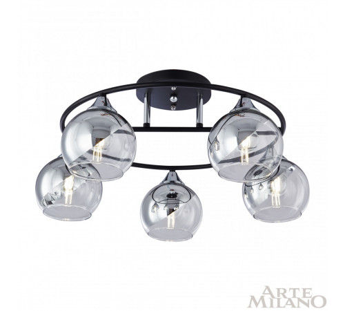 Потолочная люстра Arte Milano Amalfi 322403/5 BK+CR Потолочная люстра Arte Milano Amalfi 322403/5 BK+CR