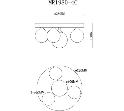 Потолочная люстра MyFar Cross MR1980-4C Потолочная люстра MyFar Cross MR1980-4C
