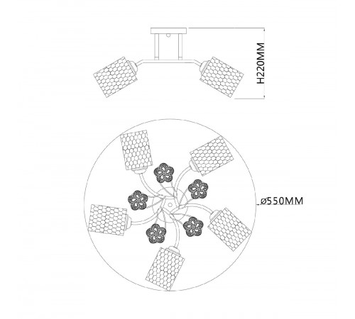 Потолочная люстра Escada Weigela 1113/5PL Потолочная люстра Escada Weigela 1113/5PL