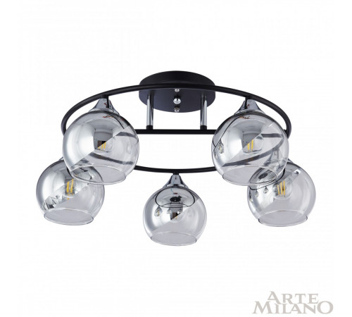 Потолочная люстра Arte Milano Amalfi 322403/5 BK+CR Потолочная люстра Arte Milano Amalfi 322403/5 BK+CR