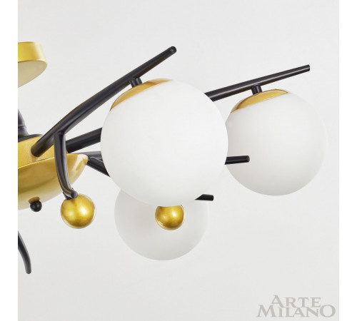 Потолочная люстра Arte Milano 273408/6 BK/GD Потолочная люстра Arte Milano 273408/6 BK/GD