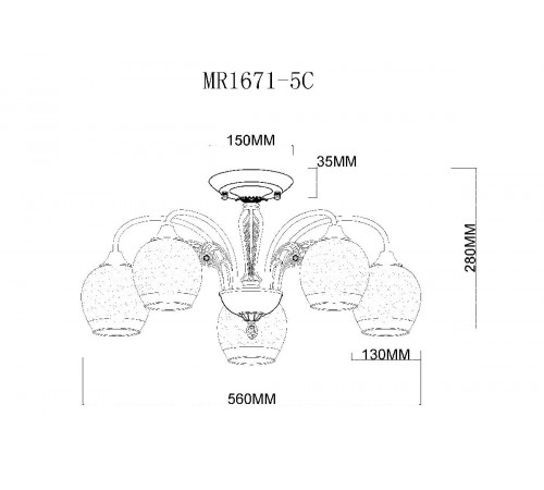 Потолочная люстра MyFar Nika MR1671-5C Потолочная люстра MyFar Nika MR1671-5C