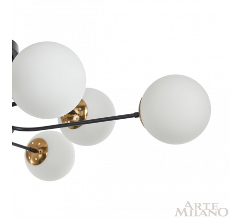 Потолочная люстра Arte Milano Neapolis 276808/8 BK/GD Потолочная люстра Arte Milano Neapolis 276808/8 BK/GD