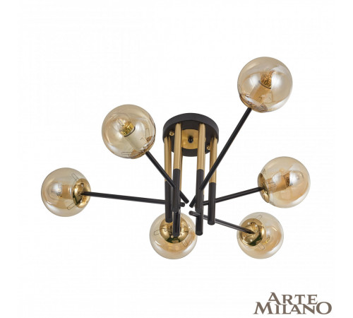 Потолочная люстра Arte Milano Neapolis 273708/6 BK/GD Потолочная люстра Arte Milano Neapolis 273708/6 BK/GD