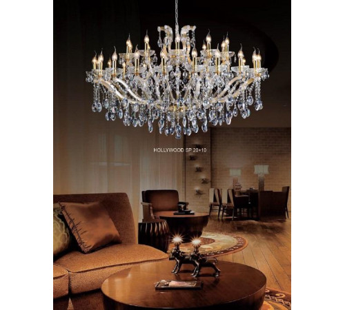 Подвесная люстра Crystal Lux Hollywood SP20+10 Gold Подвесная люстра Crystal Lux Hollywood SP20+10 Gold