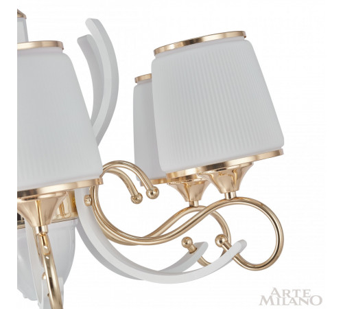 Подвесная люстра Arte Milano Florentia-3857 303857/8 Wh/Gd Подвесная люстра Arte Milano Florentia-3857 303857/8 Wh/Gd