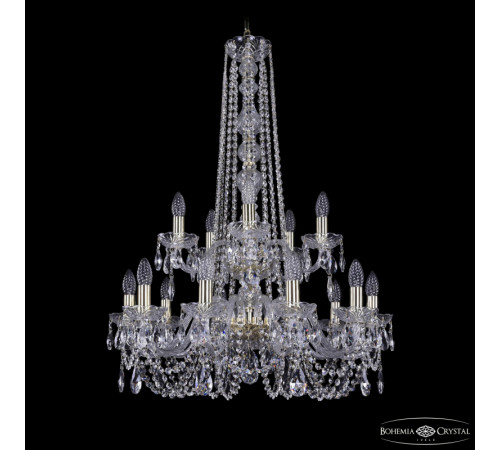 Подвесная люстра Bohemia Ivele Crystal 1402/10+5/240/h-90/2d G Подвесная люстра Bohemia Ivele Crystal 1402/10+5/240/h-90/2d G