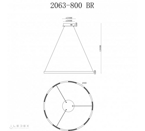 Подвесная люстра iLedex Vision 2063-D800 BR Подвесная люстра iLedex Vision 2063-D800 BR