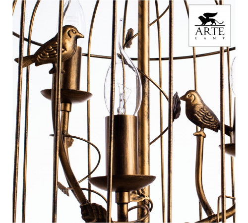 Подвесная люстра Arte Lamp Gabbia A1865SP-3BG Подвесная люстра Arte Lamp Gabbia A1865SP-3BG