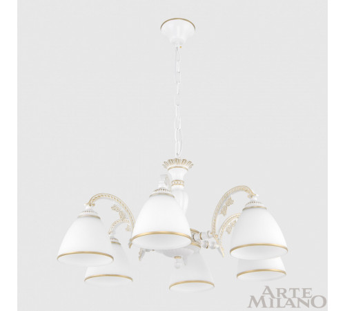 Подвесная люстра Arte Milano 340837/6 WT+G Подвесная люстра Arte Milano 340837/6 WT+G