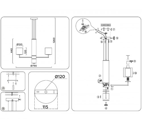Подвесная люстра Ambrella Light High Light Heigh Light LH56003 Подвесная люстра Ambrella Light High Light Heigh Light LH56003