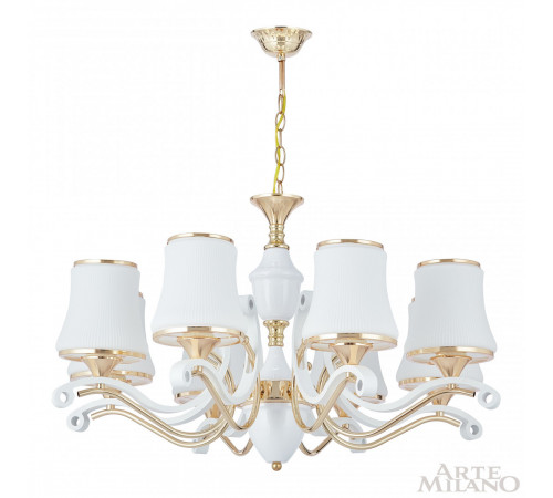 Подвесная люстра Arte Milano Florentia-3987 303987/8 Wh/Gd Подвесная люстра Arte Milano Florentia-3987 303987/8 Wh/Gd