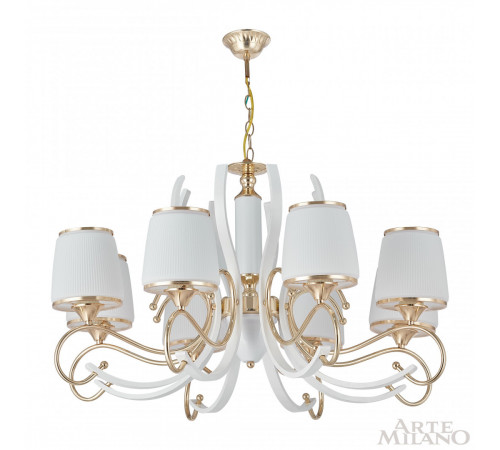 Подвесная люстра Arte Milano Florentia-3857 303857/8 Wh/Gd Подвесная люстра Arte Milano Florentia-3857 303857/8 Wh/Gd
