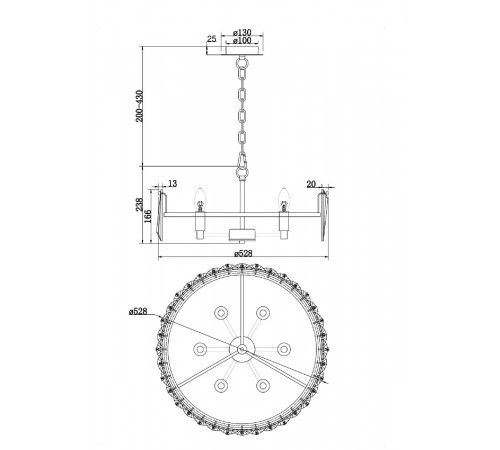 Подвесная люстра Maytoni Puntes MOD043PL-06CH