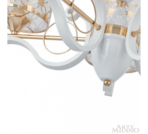 Подвесная люстра Arte Milano Florentia-3097 303097/8 Wh/Gd Подвесная люстра Arte Milano Florentia-3097 303097/8 Wh/Gd