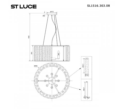 Подвесная люстра ST Luce DeLight Collection SL1516.303.08 Подвесная люстра ST Luce DeLight Collection SL1516.303.08