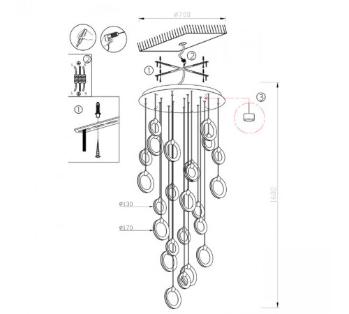Подвесная люстра Lumien Hall Livin LH8028/24P-BK-SGD-PBK