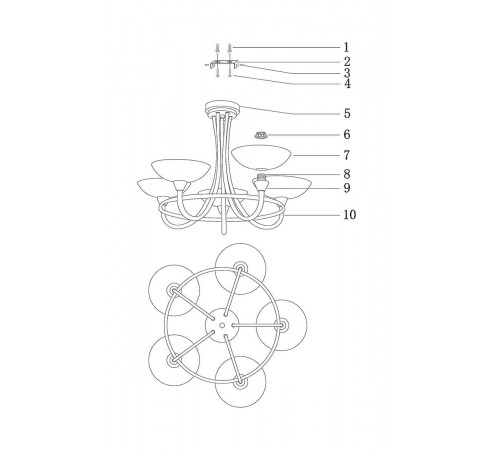 Подвесная люстра Moderli Lione V1204-5C Подвесная люстра Moderli Lione V1204-5C