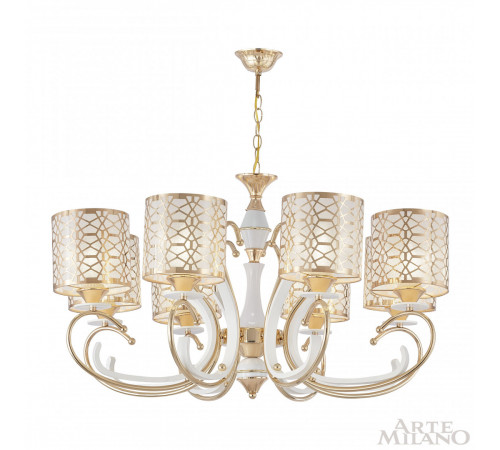 Подвесная люстра Arte Milano Florentia-1237 301237/8 Wh/Gd Подвесная люстра Arte Milano Florentia-1237 301237/8 Wh/Gd