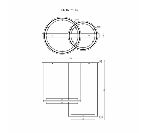 Подвесная люстра iLedex Meridian C4716-78 CR Подвесная люстра iLedex Meridian C4716-78 CR