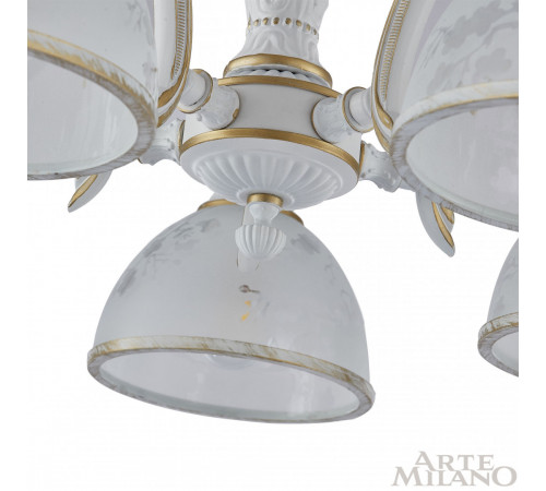Подвесная люстра Arte Milano 349737/5 WT+G Подвесная люстра Arte Milano 349737/5 WT+G