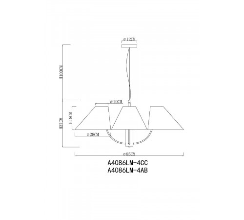 Подвесная люстра Arte Lamp Rondo A4086LM-4CC