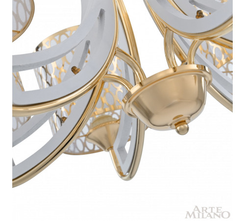 Подвесная люстра Arte Milano Florentia-3387 303387/6 Wh/Gd Подвесная люстра Arte Milano Florentia-3387 303387/6 Wh/Gd