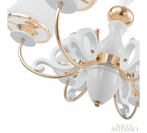 Подвесная люстра Arte Milano Florentia-1097 301097/6 Wh/Gd Подвесная люстра Arte Milano Florentia-1097 301097/6 Wh/Gd