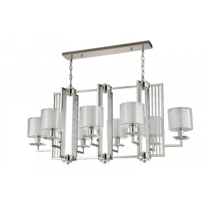 Подвесная люстра Crystal Lux Nicolas NICOLAS SP8 L1000 NICKEL/WHITE