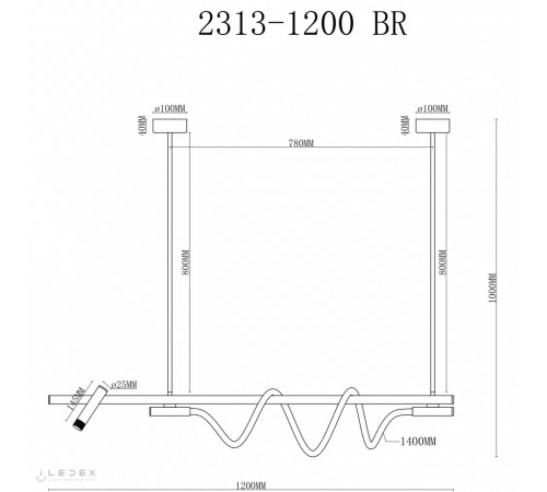 Подвесная люстра iLedex Cross 2313-1200 BR Подвесная люстра iLedex Cross 2313-1200 BR
