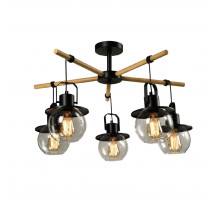 Подвесная люстра IMEX Freedom MD.23044-5-S-BK+WOOD