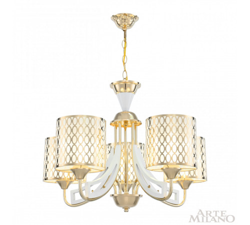 Подвесная люстра Arte Milano Florentia-3387 303387/5 Wh/Gd Подвесная люстра Arte Milano Florentia-3387 303387/5 Wh/Gd